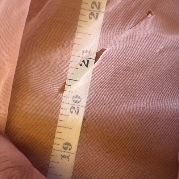 Vintage Pink Sheer Nightgown With Lace Sleeves & Embroidery Details - Picture 10 of 11